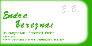 endre bereznai business card